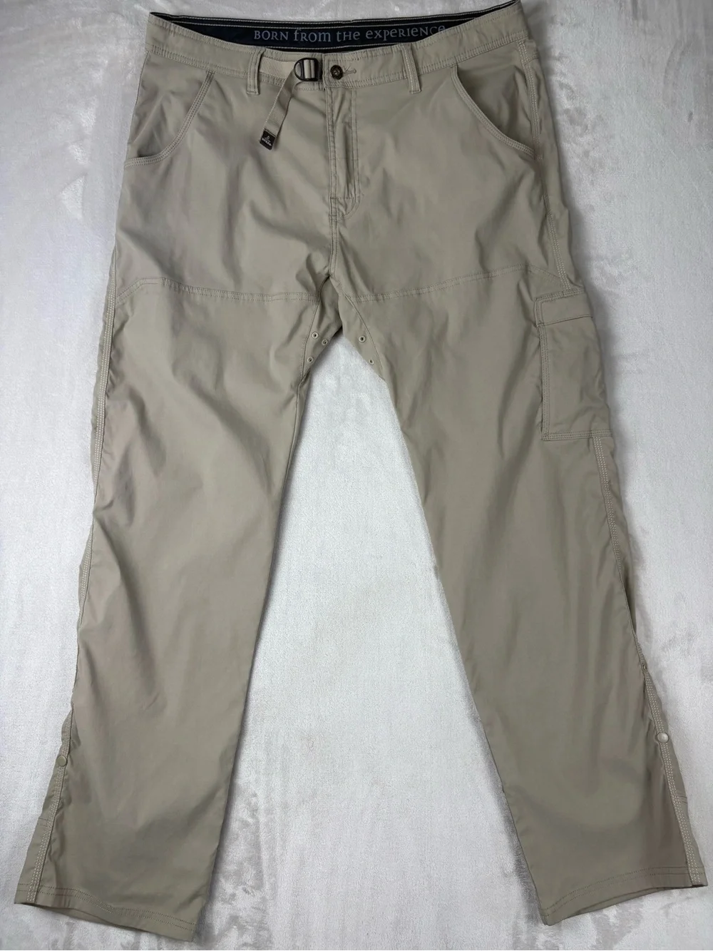 prAna Men’s Stretch Convertible Hiking Pants 38X34 Beige Trail Outdoor Cargo